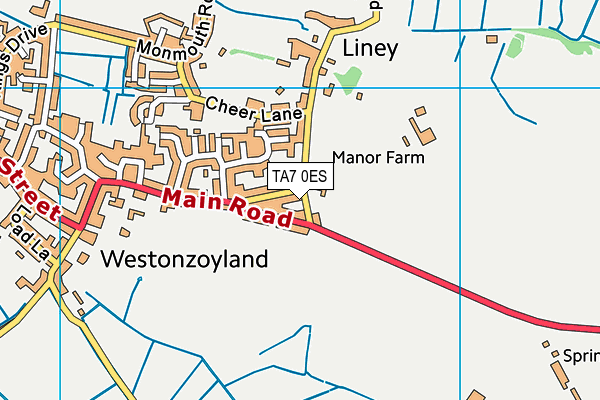 TA7 0ES map - OS VectorMap District (Ordnance Survey)