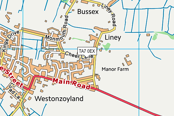 Cheer Lane Playing Field map (TA7 0EX) - OS VectorMap District (Ordnance Survey)