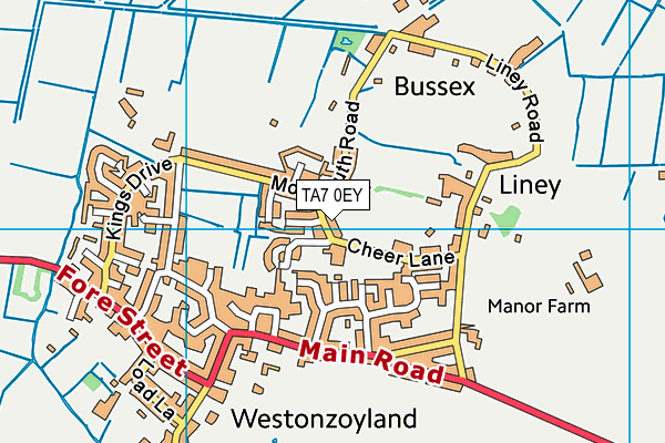 Westonzoyland Community Primary School map (TA7 0EY) - OS VectorMap District (Ordnance Survey)