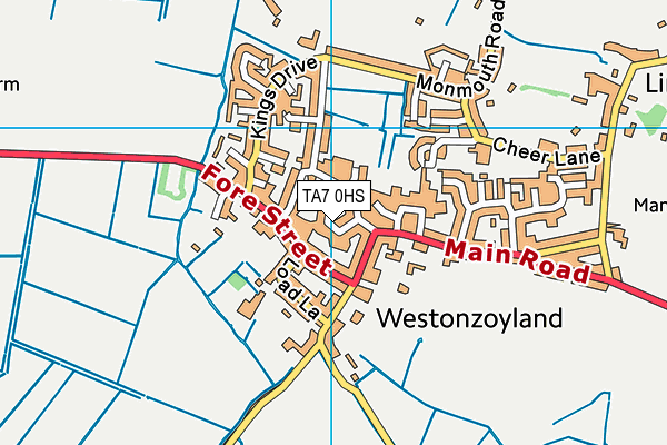 TA7 0HS map - OS VectorMap District (Ordnance Survey)