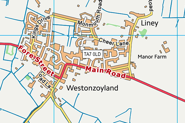 TA7 0LD map - OS VectorMap District (Ordnance Survey)