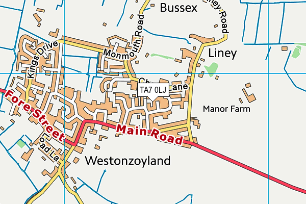 TA7 0LJ map - OS VectorMap District (Ordnance Survey)