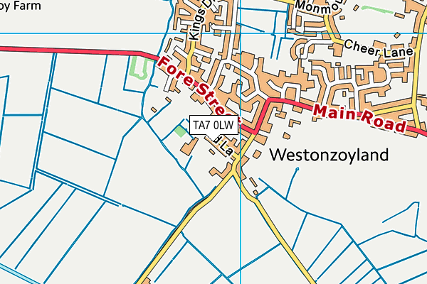 TA7 0LW map - OS VectorMap District (Ordnance Survey)
