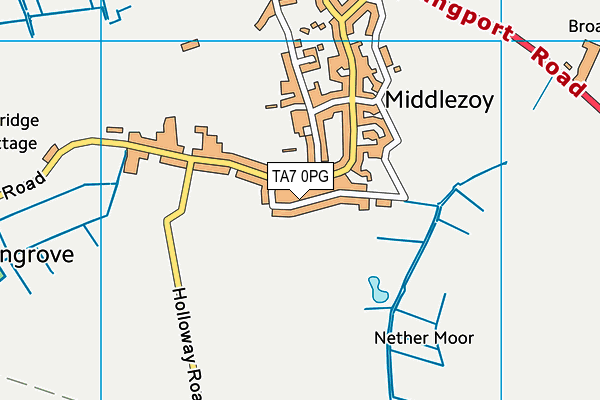 Middlezoy Cricket Club map (TA7 0PG) - OS VectorMap District (Ordnance Survey)