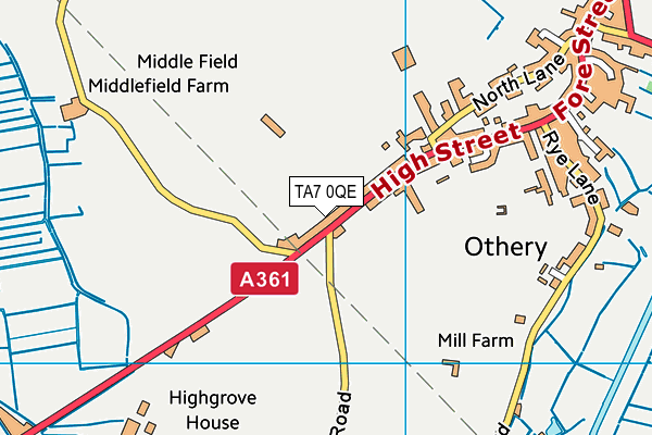 TA7 0QE map - OS VectorMap District (Ordnance Survey)