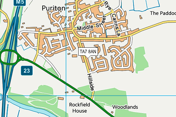 TA7 8AN map - OS VectorMap District (Ordnance Survey)