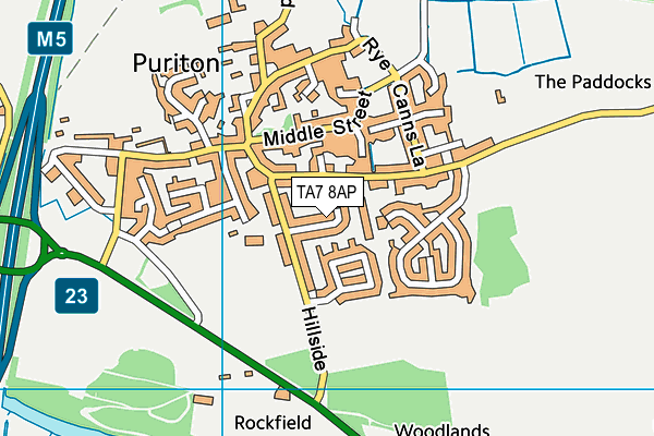 TA7 8AP map - OS VectorMap District (Ordnance Survey)