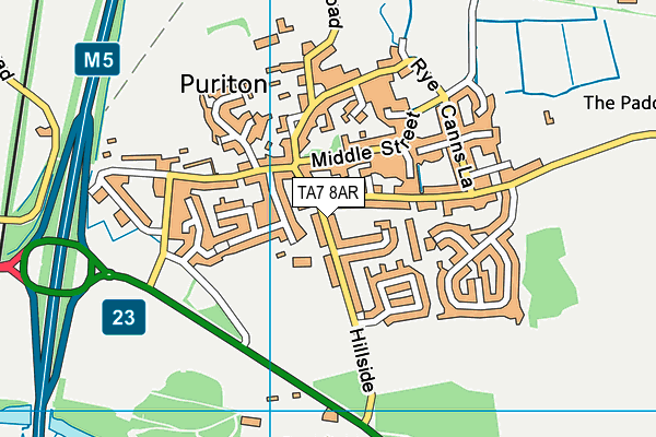 TA7 8AR map - OS VectorMap District (Ordnance Survey)