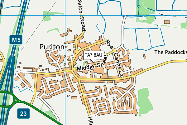 TA7 8AU map - OS VectorMap District (Ordnance Survey)
