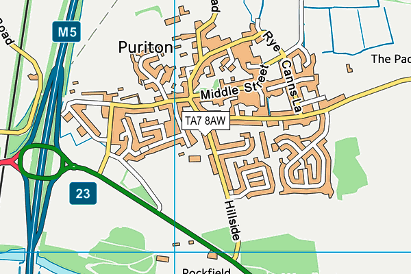 TA7 8AW map - OS VectorMap District (Ordnance Survey)