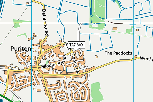 TA7 8AX map - OS VectorMap District (Ordnance Survey)