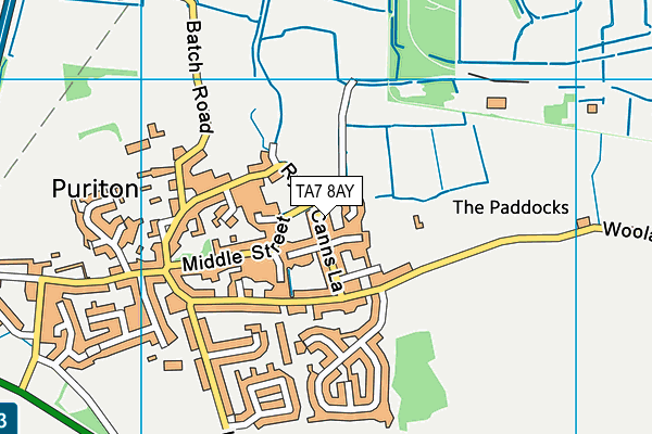 TA7 8AY map - OS VectorMap District (Ordnance Survey)