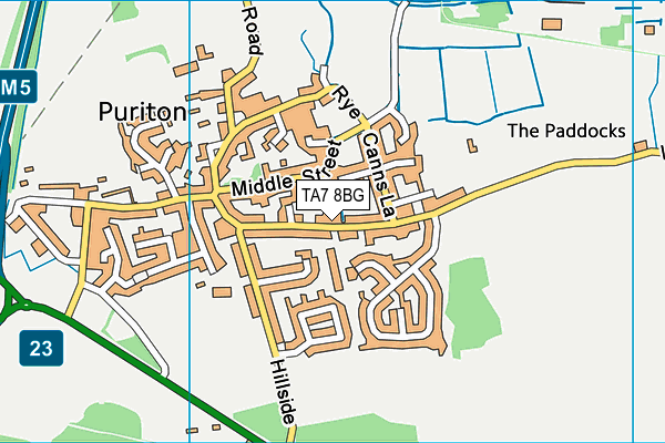 TA7 8BG map - OS VectorMap District (Ordnance Survey)