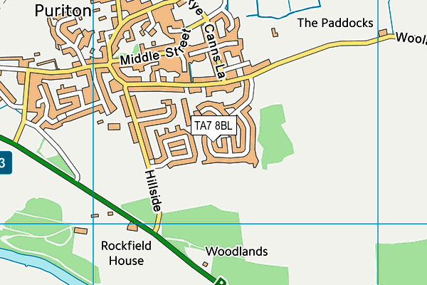 TA7 8BL map - OS VectorMap District (Ordnance Survey)