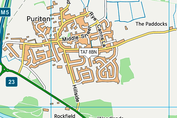 TA7 8BN map - OS VectorMap District (Ordnance Survey)