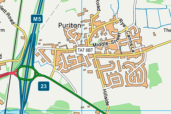 Puriton Primary School map (TA7 8BT) - OS VectorMap District (Ordnance Survey)