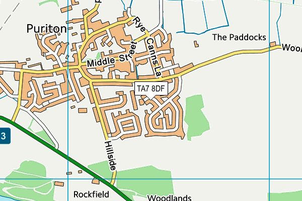 TA7 8DF map - OS VectorMap District (Ordnance Survey)