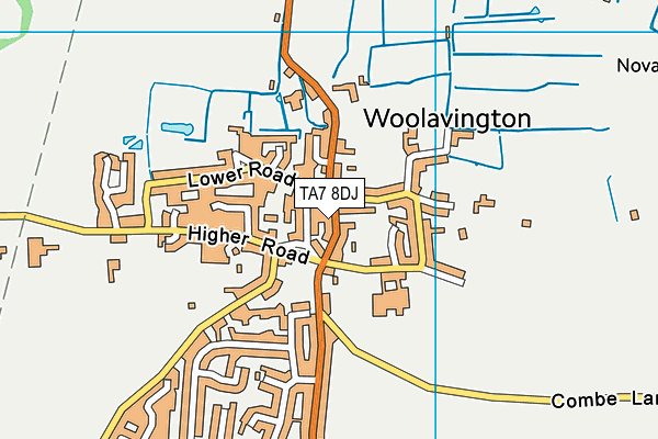 TA7 8DJ map - OS VectorMap District (Ordnance Survey)