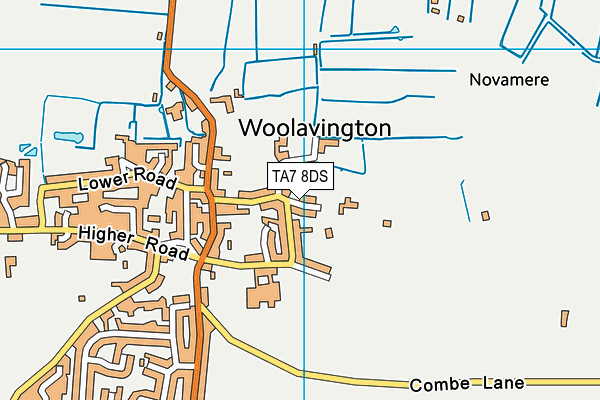 TA7 8DS map - OS VectorMap District (Ordnance Survey)