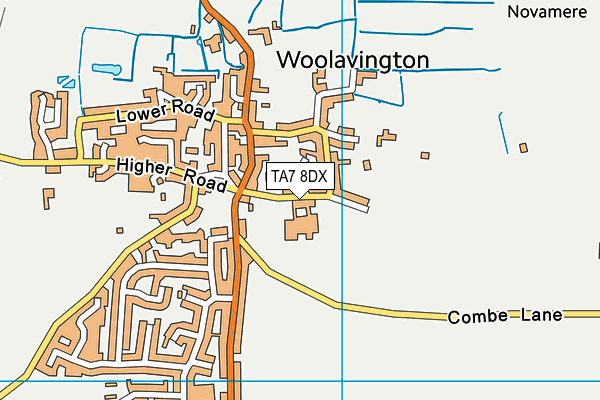 TA7 8DX map - OS VectorMap District (Ordnance Survey)
