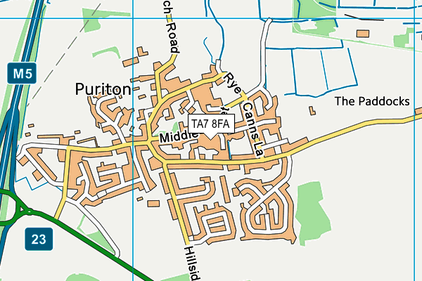 TA7 8FA map - OS VectorMap District (Ordnance Survey)