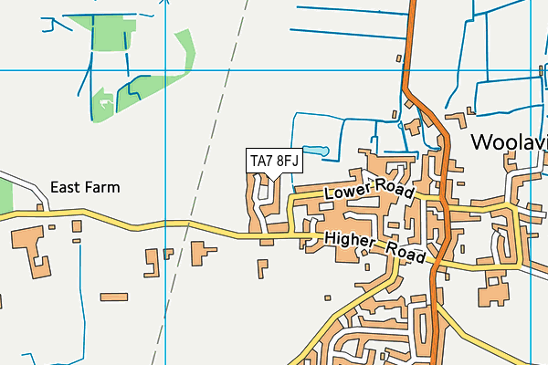TA7 8FJ map - OS VectorMap District (Ordnance Survey)