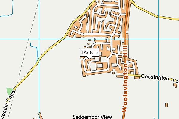 TA7 8JD map - OS VectorMap District (Ordnance Survey)