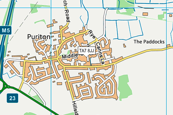 TA7 8JJ map - OS VectorMap District (Ordnance Survey)