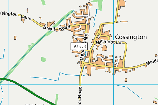 TA7 8JR map - OS VectorMap District (Ordnance Survey)