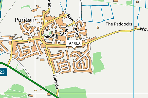 TA7 8LX map - OS VectorMap District (Ordnance Survey)