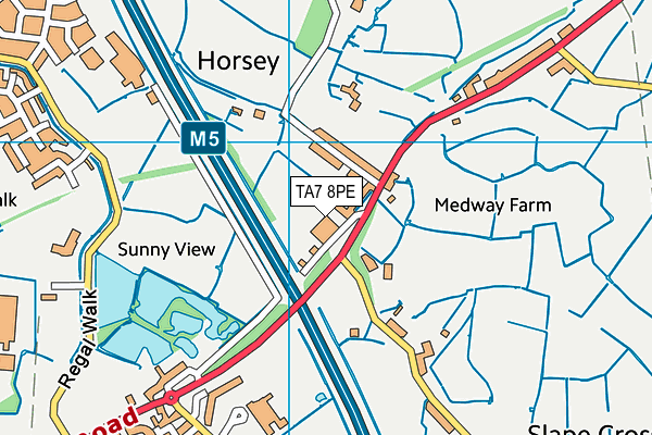 TA7 8PE map - OS VectorMap District (Ordnance Survey)