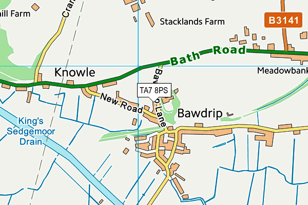 TA7 8PS map - OS VectorMap District (Ordnance Survey)