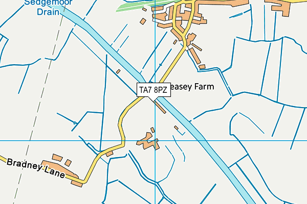 TA7 8PZ map - OS VectorMap District (Ordnance Survey)