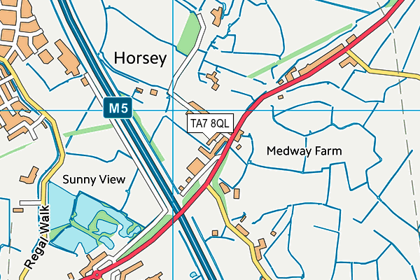 TA7 8QL map - OS VectorMap District (Ordnance Survey)