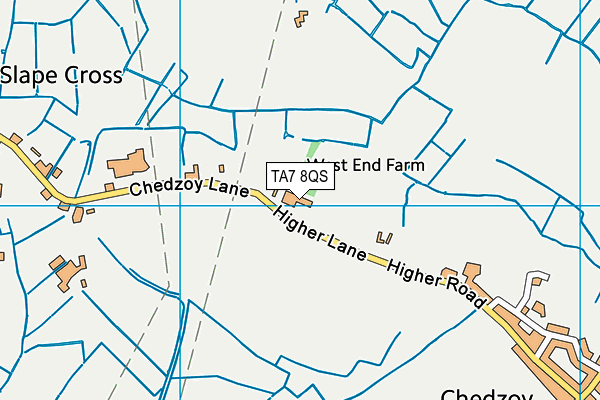 TA7 8QS map - OS VectorMap District (Ordnance Survey)