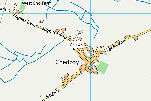 TA7 8QX map - OS VectorMap District (Ordnance Survey)