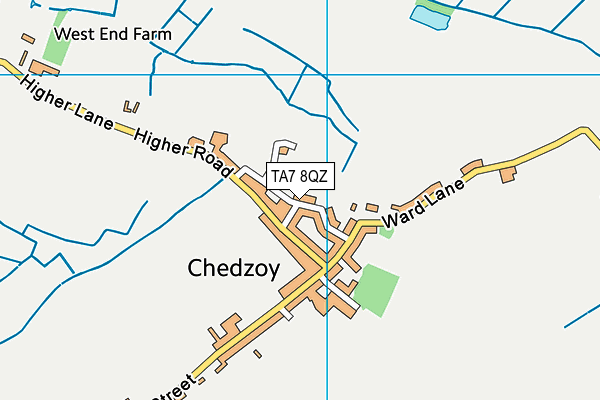 TA7 8QZ map - OS VectorMap District (Ordnance Survey)
