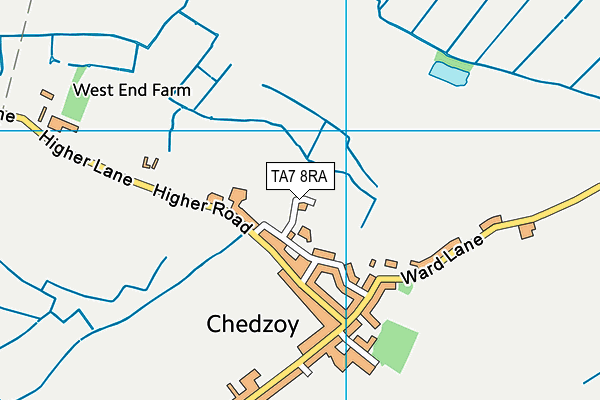 Chezdoy Playing Field map (TA7 8RA) - OS VectorMap District (Ordnance Survey)