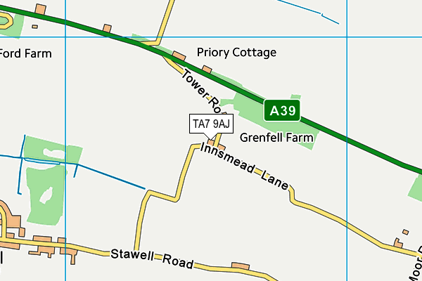 TA7 9AJ map - OS VectorMap District (Ordnance Survey)