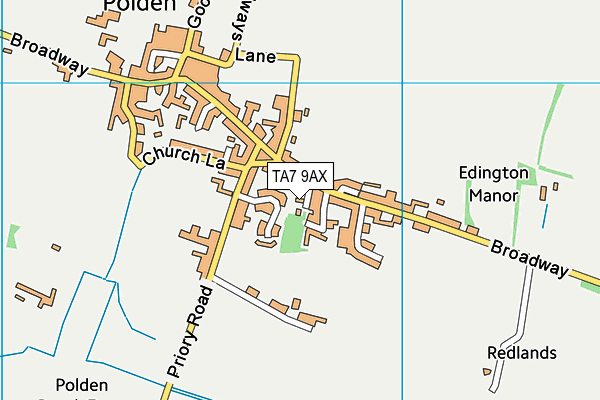 TA7 9AX map - OS VectorMap District (Ordnance Survey)