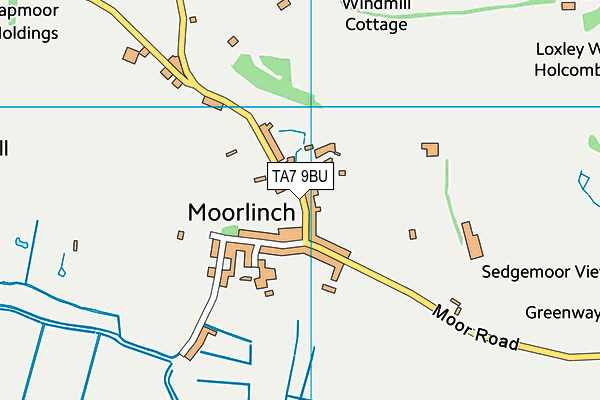 Moorlinch Church Hall map (TA7 9BU) - OS VectorMap District (Ordnance Survey)