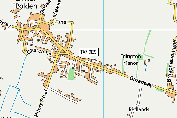 TA7 9ES map - OS VectorMap District (Ordnance Survey)