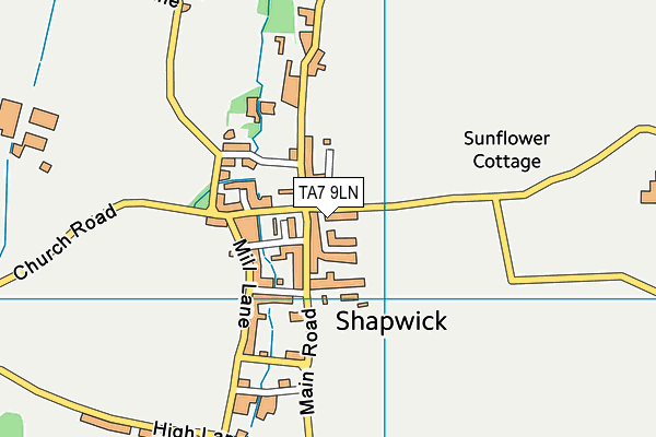 Shapwick And Polden Cricket Club map (TA7 9LN) - OS VectorMap District (Ordnance Survey)