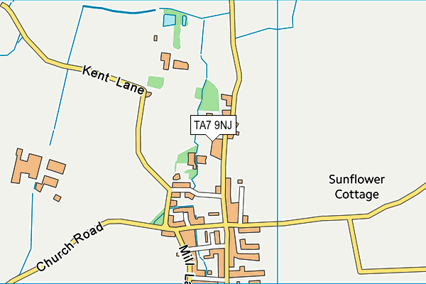TA7 9NJ map - OS VectorMap District (Ordnance Survey)