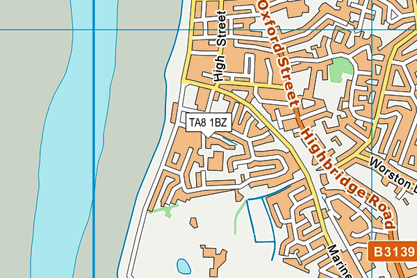 TA8 1BZ map - OS VectorMap District (Ordnance Survey)