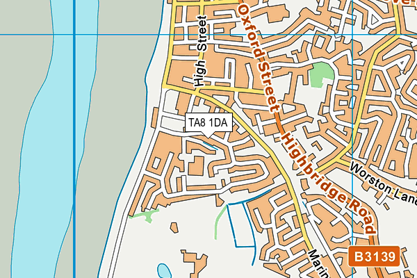 TA8 1DA map - OS VectorMap District (Ordnance Survey)