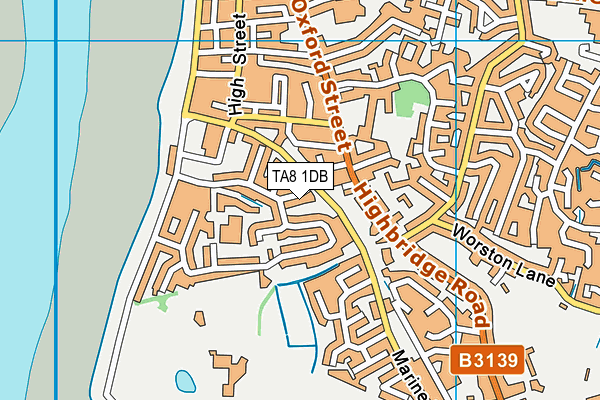 TA8 1DB map - OS VectorMap District (Ordnance Survey)