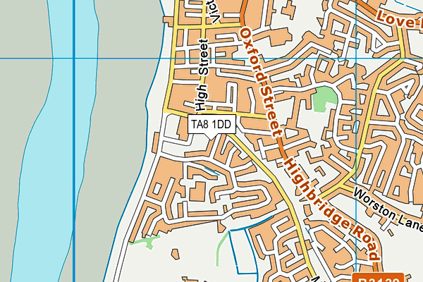 TA8 1DD map - OS VectorMap District (Ordnance Survey)