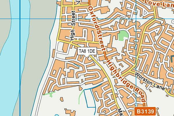 TA8 1DE map - OS VectorMap District (Ordnance Survey)