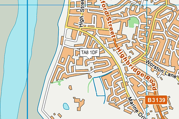 TA8 1DF map - OS VectorMap District (Ordnance Survey)